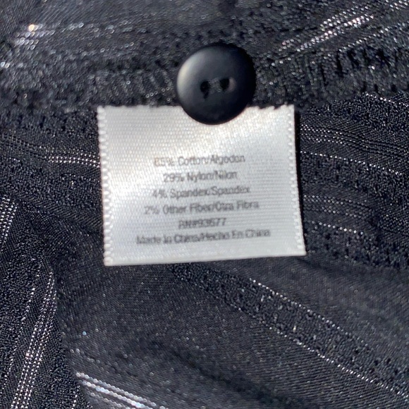 a.n.a Black Silver metallic Pinstripe Button Down shirt Size PL - Picture 5 of 6